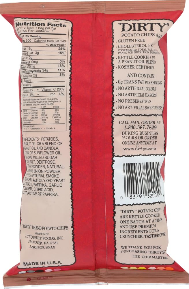 Mesquite BBQ (25x2 Oz) by Dirty Potato Chips – Pack of 10, Model B05964