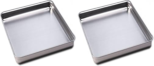 American Metalcraft SQ1020 Square Deep Dish Pan, Aluminum, 2" H, 10" W, 10" L (Pack of 2)
