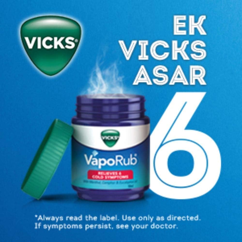 KRUM Vapo Rub - Ointment for Cold Relief - 100g (Imported) by Vicks – Multicolour, Model 4015600001919