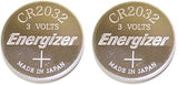 Energizer CR2032 Lithium Battery 3V Coin Cell (Value Pack of 2)