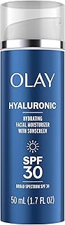 Olay Hyaluronic SPF 30 Hydrating Moisturizer with Sunscreen, Broad Spectrum SPF 30, Fragrance-Free, 1.7 oz
