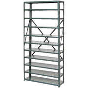 Open Style Steel Shelf with 11 Shelves by Global Industrial – 12"L x 36"W x 73"H, Alloy Steel, Grey, Model 239602