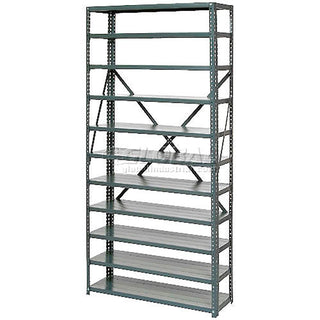 Open Style Steel Shelf with 11 Shelves by Global Industrial – 12"L x 36"W x 73"H, Alloy Steel, Grey, Model 239602