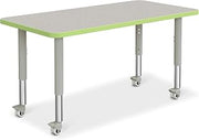 Jonti-Craft Berries 6403JCM130 Rectangle Activity Table - 24" X 48", Mobile - Freckled Gray/Key Lime/Gray