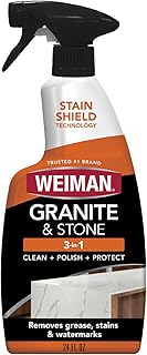 Weiman Granite Stone Clean, Polish and Protect - 24 Ounce - Streak-Free, pH Neutral Formula for Daily Use on Interior and Exterior Natural Stone