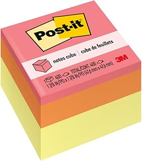 Post-it Notes, 2x2 in, 1 Cube, America's #1 Favorite Sticky Notes, Canary Wave, Clean Removal, Recyclable (2051-EBO-R)