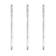Signo Angelic Gel Ink Pen 0.7 mm by Uni-Ball – 3 Count (Pack of 1), Stainless Steel Tungsten Carbide, white, Model um-120ac
