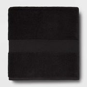 Threshold Performance Plus Heavyweight Cotton Terry Washcloths, Black