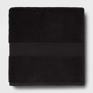 Threshold Performance Plus Heavyweight Cotton Terry Washcloths, Black