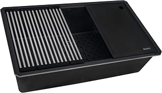 Ruvati 32-in Black Granite Undermount Workstation Kitchen Sink - RVG2306BK