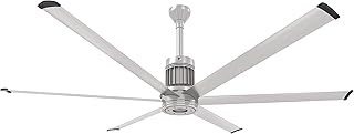 Big Ass Fans i6 84" Smart Outdoor Ceiling Fan, SenseMe Technology, High Airflow Modern Ceiling Fan, WiFi App Control, Brushed Aluminum