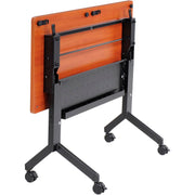 Flip-Top Training Table by Global Industrial – 48" x 24" x 29.5", Laminate, Cherry, Model 695123