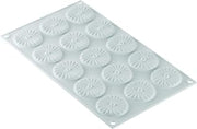 Silikomart Plissé 7 Silicone Mold with 15 Cavities, Each 1.77 Inch Diameter x 0.25 Inch High