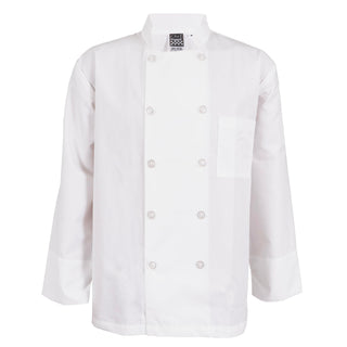 ® Basic Chef’s Jacket Long Sleeve White Large by Chef Revival – Large, Polyester, White, Model J100-L