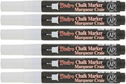 Marvy Uchida Bistro Chalk Markers, Extra Fine Tip, White, Pack of 6 (UCH485C0-6)