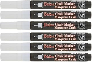 Marvy Uchida Bistro Chalk Markers, Extra Fine Tip, White, Pack of 6 (UCH485C0-6)
