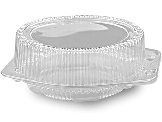 DFI LBH882 8" Round Clear Deep Hinged Plastic Pie Container - 100 per Case