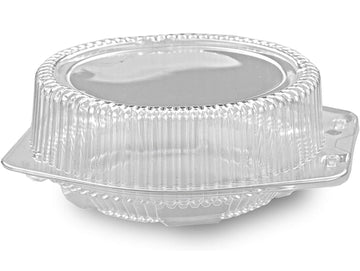 DFI LBH882 8" Round Clear Deep Hinged Plastic Pie Container - 100 per Case