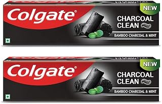 Colgate Charcoal Clean Oral Care Toothpaste, Bamboo Charcoal and Mint (Black Gel) 120g (Pack of 2)