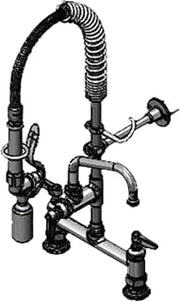 T&S Brass MPY-8DLN-08 Mini-PRU Wall Mount Base with B-0107-C, 8" Swing Nozzle, Lever Handles, Wall Bracket