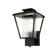 Gaul One Light Outdoor Wall Sconce Black by Lighting Design – Iron, Black, Model OD306W15BK