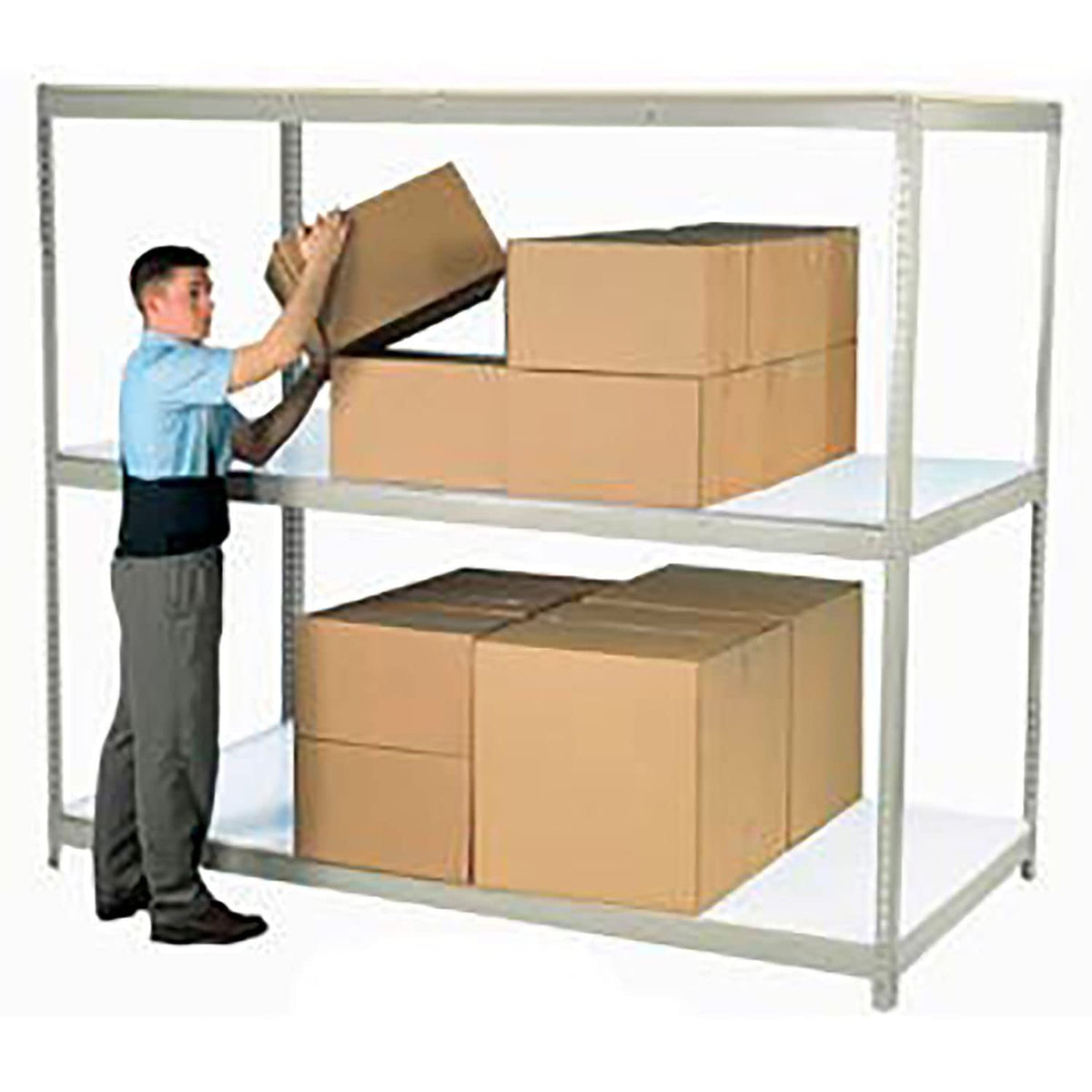 Additional Shelf With Laminated Deck 96"W x 36"H by Global Industrial – Engineered Wood, Grey, Model 716540