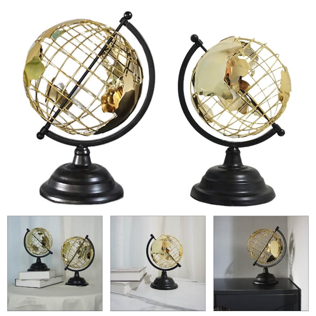 Educational World Globe Decoration Metal Featurings Geometrics Wire Framework by APGLSXY – Small, Multicolor, Model 5AC1112957-S_DLQ2