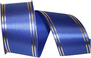 Reliant Ribbon 5503-050-40K Quad Stripe Ribbon, 2-1/2 Inch X 50 Yards, Royal