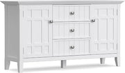 SIMPLIHOME Connaught 60" Wide Solid Wood 3-Door Buffet in Antique White