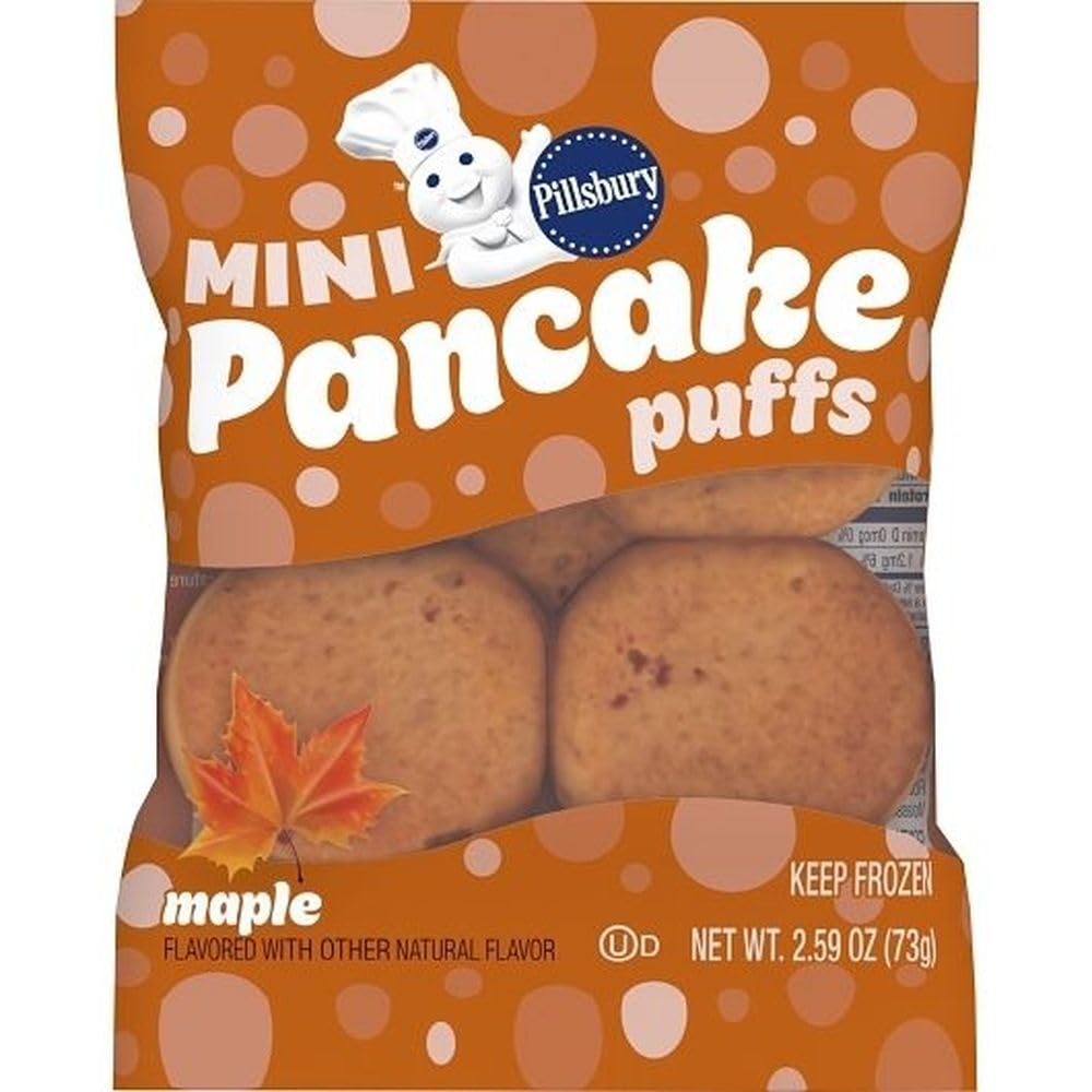 Maple Mini Pancake Puffs by Pillsbury – 2.59 Ounce, Golden Brown, Pack of 72