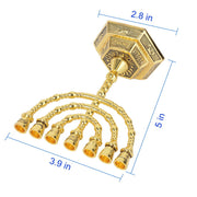 BRTAGG 12 Tribes Menorah, 7 Branch Candle Holder, Gold 5 Inches