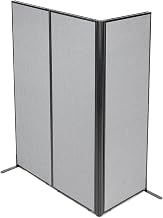 Global Industrial 24-1/4"W x 72" H Freestanding 3-Panel Corner Room Divider, Gray