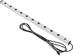 Global Industrial 48" 10 Outlet Aluminum Power Strip with 15-ft Cord ETL/cETL