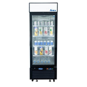 Commercial Black Steel Glass Door Refrigerator Merchandiser by Atosa – 19.4 cu. ft. | Left Hinge, 19.4 cubic_feet, Stainless Steel, Black, Model MCF8722GR