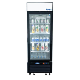Commercial Black Steel Glass Door Refrigerator Merchandiser by Atosa – 19.4 cu. ft. | Left Hinge, 19.4 cubic_feet, Stainless Steel, Black, Model MCF8722GR