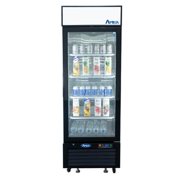 Commercial Black Steel Glass Door Refrigerator Merchandiser by Atosa – 19.4 cu. ft. | Left Hinge, 19.4 cubic_feet, Stainless Steel, Black, Model MCF8722GR