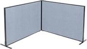 Global Industrial 60-1/4"W x 42" H Freestanding 2-Panel Corner Room Divider, Blue