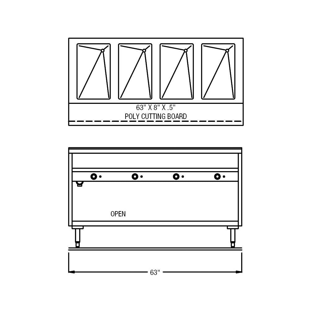 63" 120V Electric Sealed Well Hot Food Table by Randell – Model 3614-120