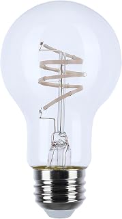 Satco 6 Watt, A19 Reminiscent LED Filament Light Bulb, 3000K, Soft White, 500 Lumens, 90 CRI, Clear Finish, Medium E26 Base, 360 Degree Beam, Dimmable, Wet Rated, Enclosed Fixture, 120V, CEC (6 Pack)