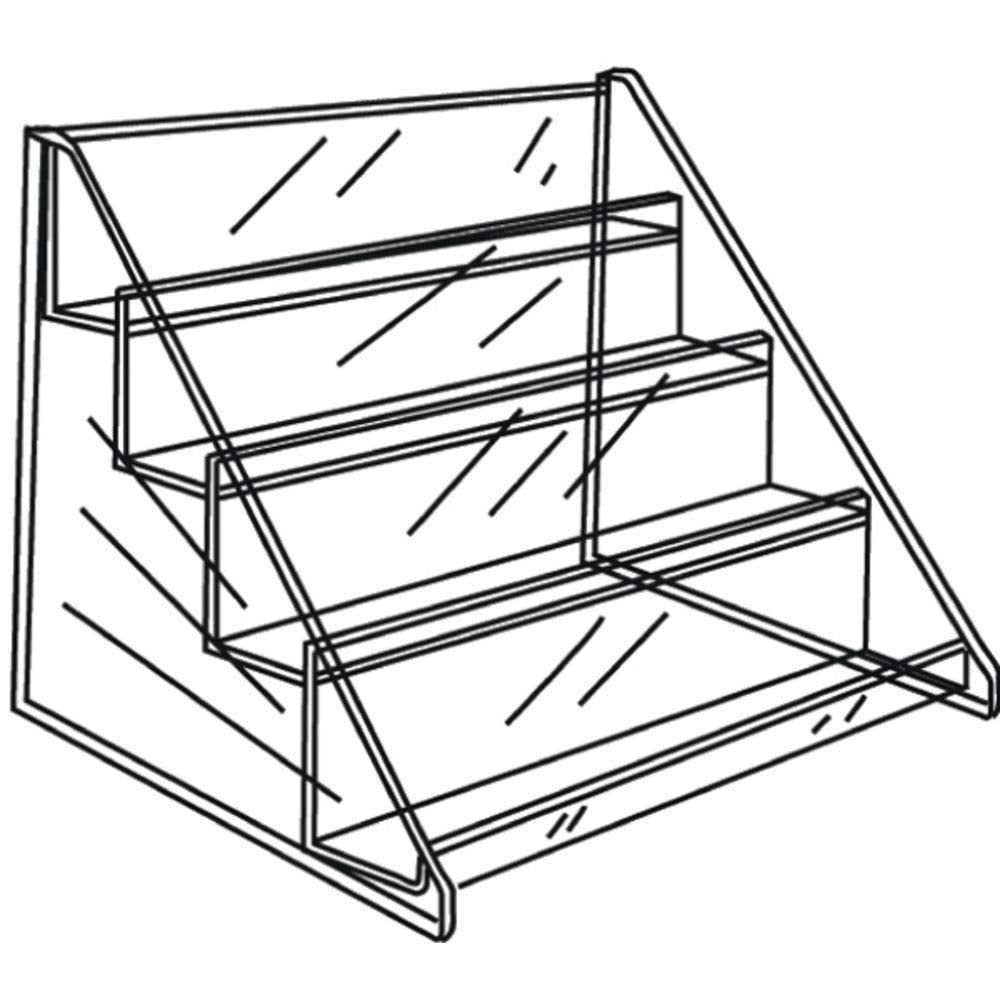4 Tier Acrylic Step Display by HUBERT – Model 1216