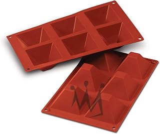 Silikomart Professional SF007 Silicone Baking Mold Pyramid 3.04 Oz Volume, 2.80" x 2.80" x 1.57" High, 6 Cavities (1 Each)