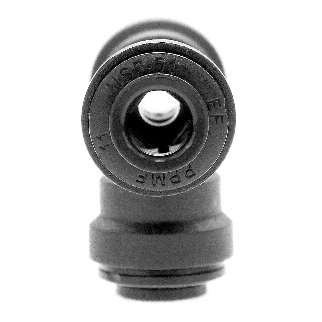 Union Tee 1/4" OD Tube 10 Pack by John Guest – Acetal Copolymer, Black, Pack of 10, Model 4-PP0208E