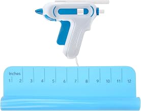 Westcott Mini Hot Glue Gun I Set: Includes 2 Glue Sticks and Heat-resistant Silicone Craft Mat I for Children I White Blue I 7 mm I 10-20 Watt I E-16758 Bundle