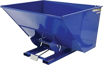 Vestil D-300-MD Steel Medium Duty Self Dumping Hopper 3 Cubic Yard 4000 Lb. Capacity Blue