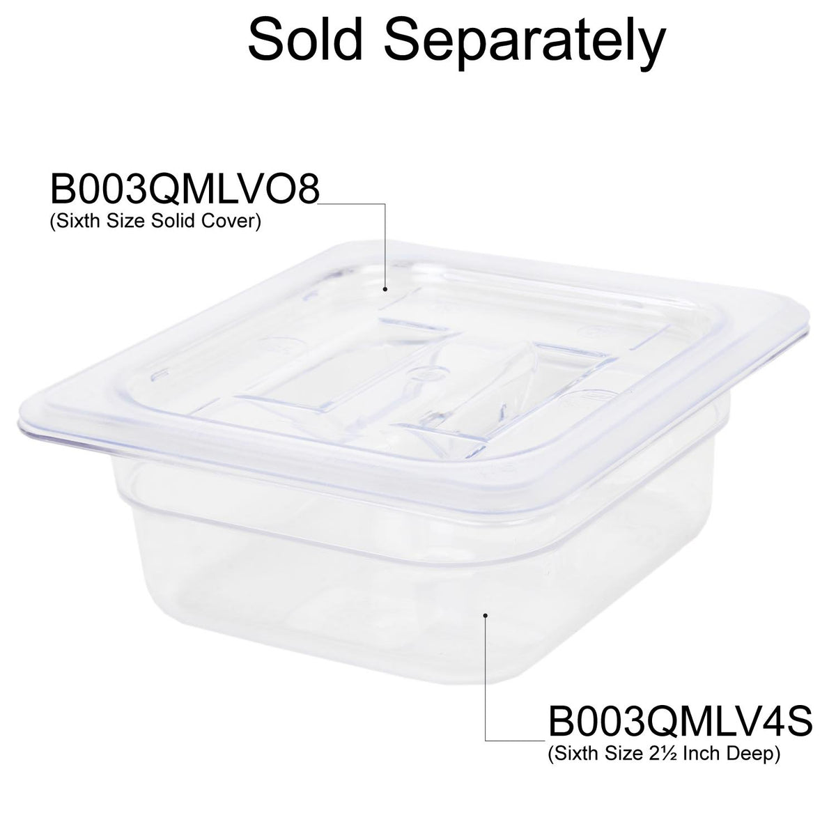 Excellant Deep Polycarbonate Food Pan by Thunder Group – 2-1/2-Inch deep, 6.0 inches, Polycarbonate, Clear, Model PLPA8162
