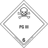 Labelmaster HML32 PG III Worded Label, Paper, Hazmat, 4" x 4" (Pack of 500)