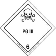 Labelmaster HML32 PG III Worded Label, Paper, Hazmat, 4" x 4" (Pack of 500)