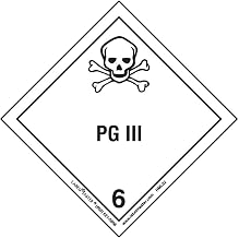 Labelmaster HML32 PG III Worded Label, Paper, Hazmat, 4" x 4" (Pack of 500)