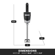 () 10" Medium-Duty Quik Stik Plus Immersion Blender by Waring – 6-Gallon, 6.0 gallons, Stainless Steel, Black/Silver, Model WSB40