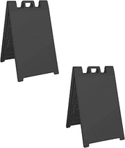 Plasticade Signicade Portable Folding Plastic A Frame Store Sign Stand, Black (2 Pack)
